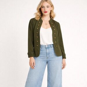 Modcloth Climb The Ranks olive Green Jacket sz 2X
